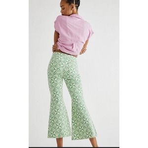 Free People Youthquake Printed Crop Flare Jeans